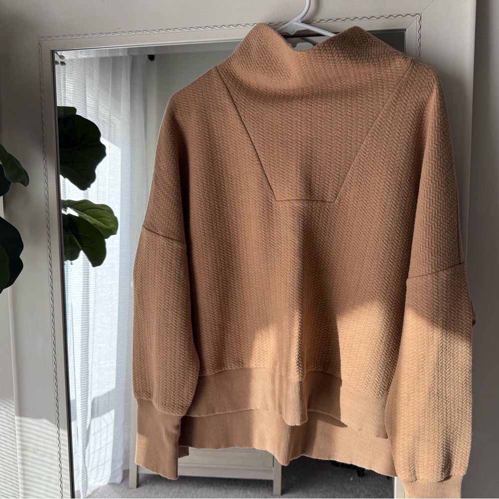 CALIA Women's Elevate Herringbone Funnel Neck Sweater Pullover, Medium